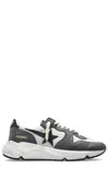 Golden Goose Men Running Sole Leather Sneakers In Silver