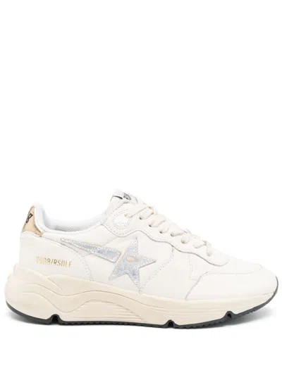 Golden Goose Snake Leather Heel Tab Sneakers In White