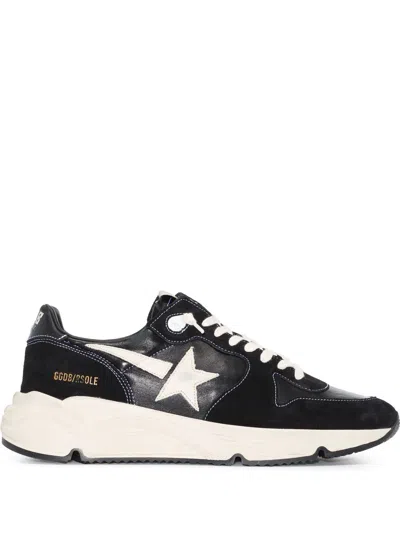 Golden Goose Deluxe Brand Black Leather Sneakers With Contrasting White Star Detailing