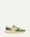 Golden Goose Running Sole Mixed Leather Sneakers In Multi