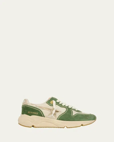 Golden Goose Running Sole Mixed Leather Sneakers In Multi
