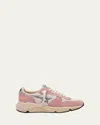 Golden Goose Running Sole Sneaker In Antique Pink White Silver