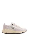 Golden Goose Running Sole Net Upper Suede Toe Spur And Heel Laminated Star Sneakers Violet In Violet