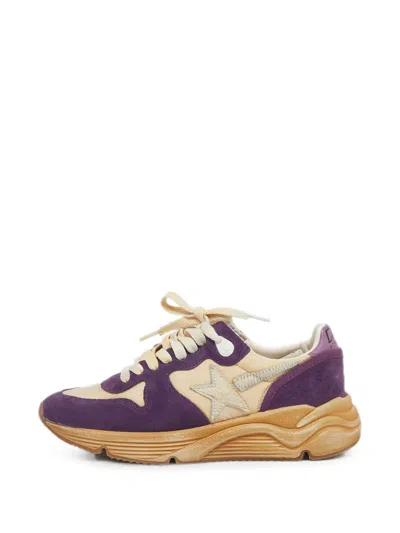 Pre-owned Golden Goose Running Sole Panelled Sneakers In Purple