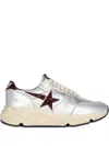 Golden Goose Running Sole "silver/bordeaux" Sneakers In Silver