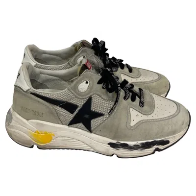 Golden Goose Running Sole Sneakers In Grey Suede In Brown