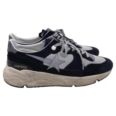 GOLDEN GOOSE RUNNING SOLE SNEAKERS IN NAVY BLUE SUEDE