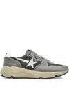 Golden Goose Running Sole In Green Suede With White Leather Star And Heel