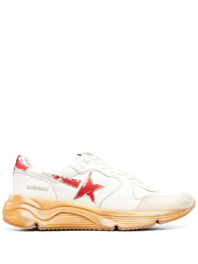 GOLDEN GOOSE GOLDEN GOOSE RUNNING SOLE SNEAKERS WITH RED LEATHER STAR AND HEEL TAB SHOES