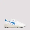 Golden Goose White And Bluette Running Sole Lamb Leather Sneakers In White Bluette