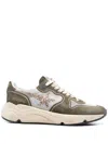 Golden Goose Running Sole Sneakers In White/red/beige/ice