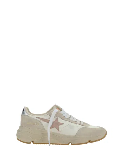 Golden Goose Running Sole Sneakers In White/seedpearl/silver