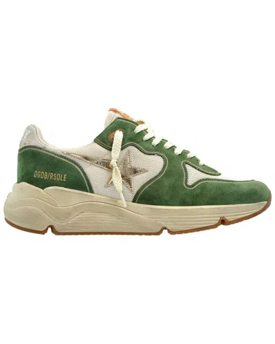 Golden Goose Running Sole Suede Sneaker In Green