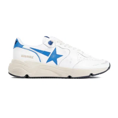 Golden Goose Running Sole White And Bluette Lamb Leather Sneakers