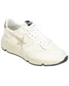Golden Goose White Running Leather Sneakers In White