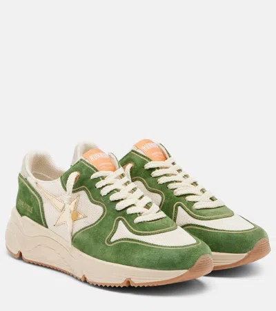Golden Goose Running Suede Sneakers In Green