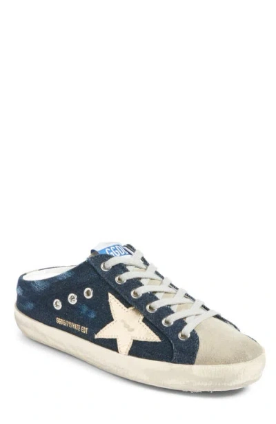 Golden Goose Sabot Mule Sneaker In Blue Denim/ice/gold