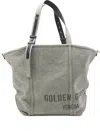 Golden Goose Sage Green Printed Logo Tote Bag With Structured Silhouette In Green