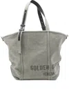 Golden Goose Sage Green Printed Logo Tote Bag With Structured Silhouette In Green