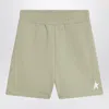 Golden Goose Sage Green Shorts In Cotton Blend In Green