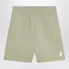 Golden Goose Sage Green Shorts In Cotton Blend