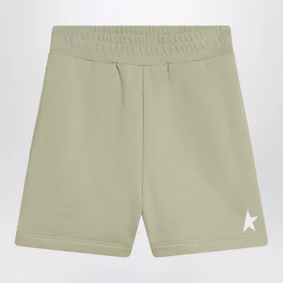 GOLDEN GOOSE GOLDEN GOOSE SAGE GREEN SHORTS IN COTTON BLEND