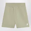 Golden Goose Sage Green Shorts In Cotton Blend