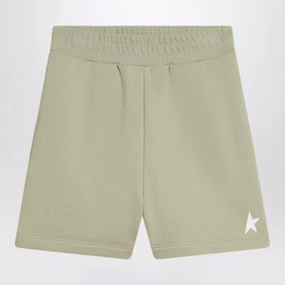 GOLDEN GOOSE SAGE GREEN SHORTS IN COTTON BLEND
