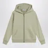 Golden Goose Sage Green Zip-up Sweatshirt With Stars In Green