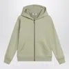 Golden Goose Sage Green Zip-up Sweatshirt With Stars