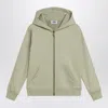 Golden Goose Sage Green Zip-up Sweatshirt With Stars In Green