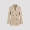 Golden Goose Beige Double-breasted Blazer With Peak Revers In Nude & Neutrals