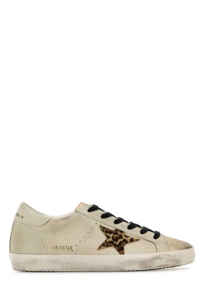 GOLDEN GOOSE SAND LEATHER SUPERSTAR SNEAKERS