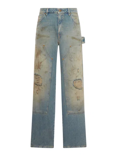 GOLDEN GOOSE SAND WASH JEANS WITH A DISTRESSED EFFECT