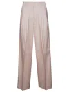 Golden Goose Light Pink Wide-leg Trousers In Wool