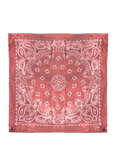 Golden Goose Scarf With Plaisley Pattern In Burgundy