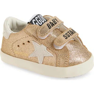 Golden Goose School Laminated Sneaker In Platinum/white