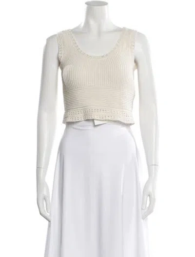 Pre-owned Golden Goose Scoop Neck Sweater In White