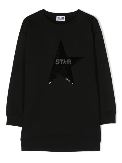 Golden Goose Kids' Sequin-design Sweatshirt Dress In Black