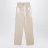 Golden Goose Trousers With Transparent Sequins Écru