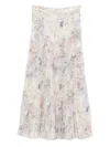 Golden Goose Sequin-embellished Pleated Midi Skirt With Floral Print In Neutral