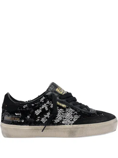 GOLDEN GOOSE SEQUIN-EMBELLISHED ROUND-TOE SNEAKERS
