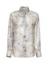 Golden Goose Sequin-embroidered Floral Print Fabric Journey Shirt In White