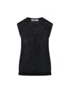 Golden Goose Sequin Knit Tank Top Black In Black