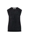 Golden Goose Sequin Knit Tank Top Black In Black