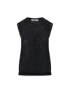 Golden Goose Sequin Knit Tank Top Black In Black