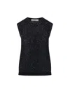 Golden Goose Sequin Knit Tank Top Black In Black