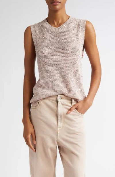 GOLDEN GOOSE GOLDEN GOOSE SEQUIN MESH KNIT TANK