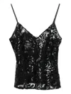 Golden Goose Sequin V-neck Top In Black