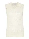 Golden Goose Melyssa Sequin-embellished Knitted Top In Amarillo